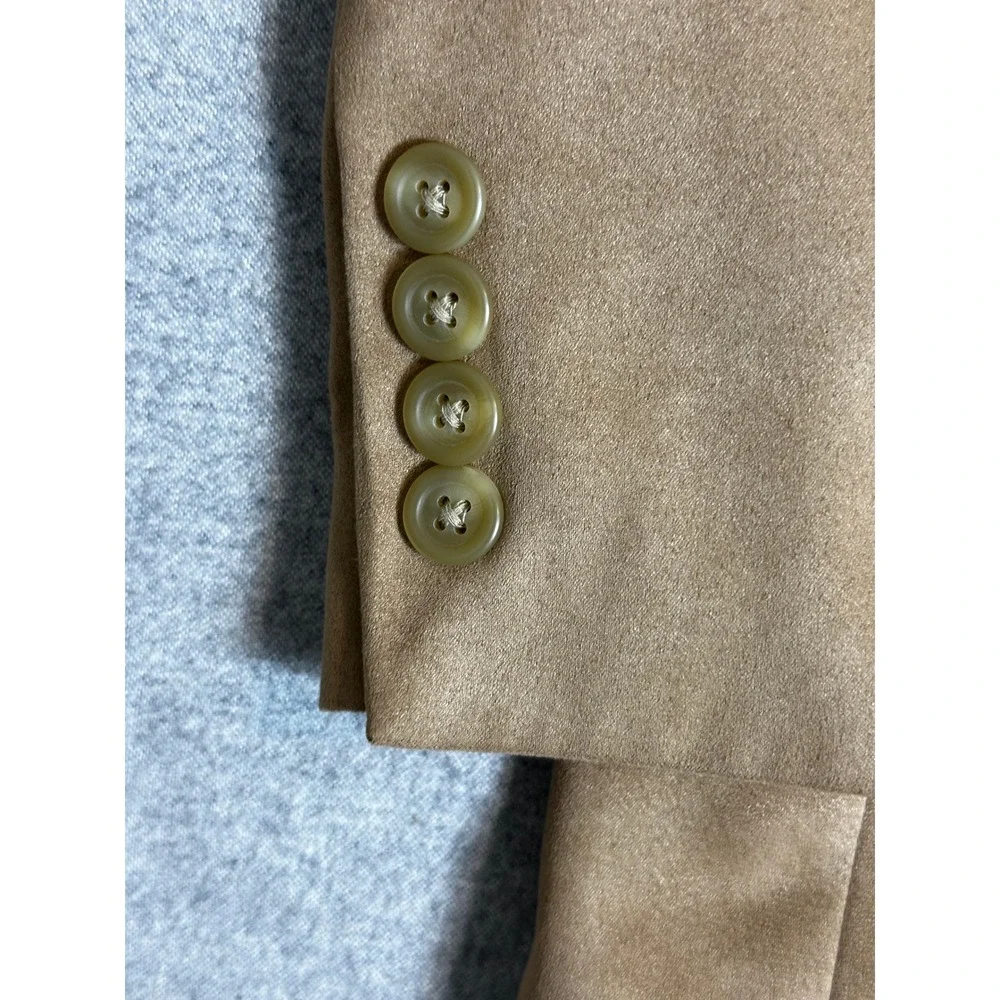 Chaps Blazer Men 42L Tan Faux Suede 3-Button Sport Coat